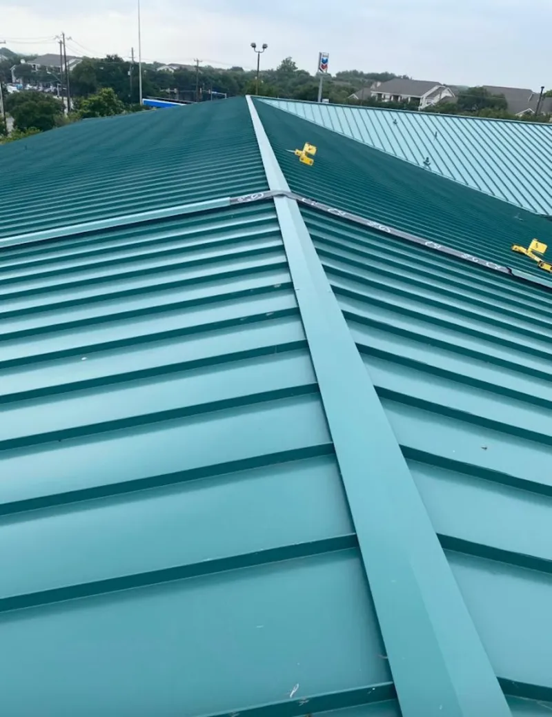 Green commercial metal roof ridge and valley for Metal Roof Repair in Catskill